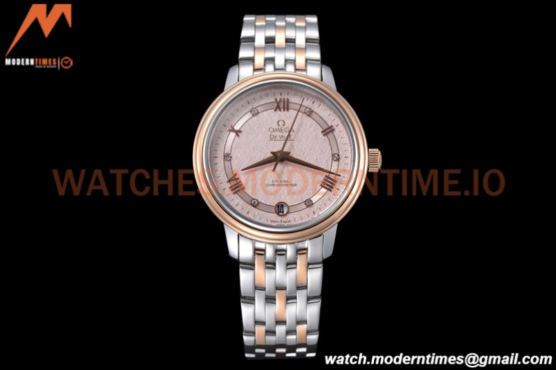 Omega - De Ville Prestige Ladies 32.7mm SS/RG Pink Textured GDF MY8215
