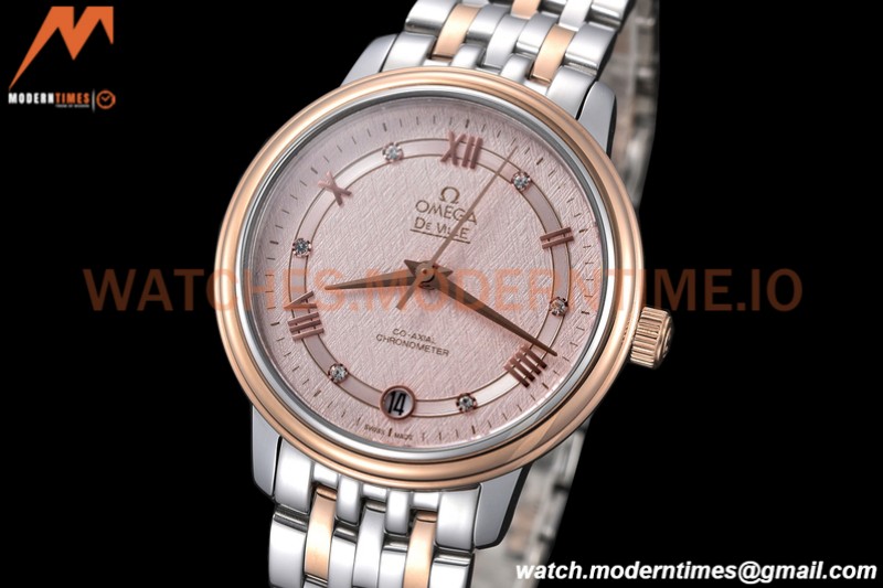 Omega - De Ville Prestige Ladies 32.7mm SS/RG Pink Textured GDF MY8215