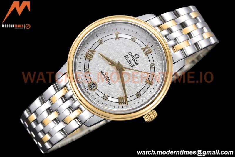 Omega - De Ville Prestige Ladies 32.7mm SS/YG White Textured GDF MY8215