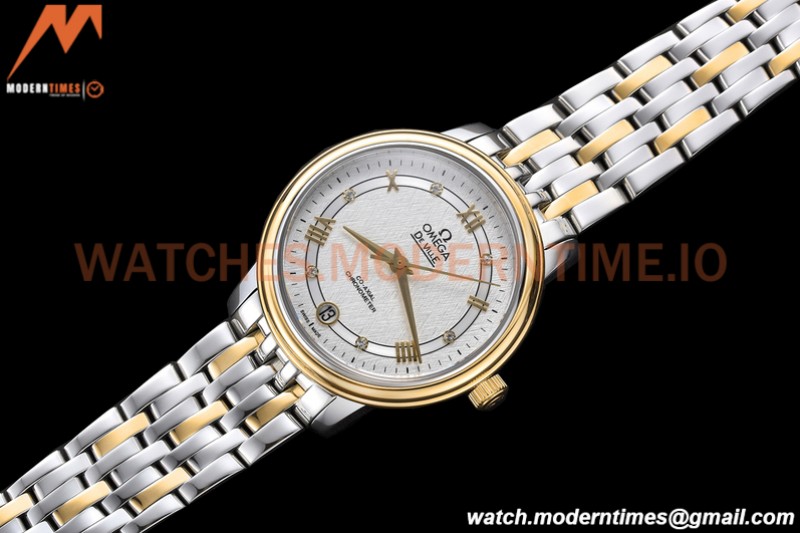 Omega - De Ville Prestige Ladies 32.7mm SS/YG White Textured GDF MY8215