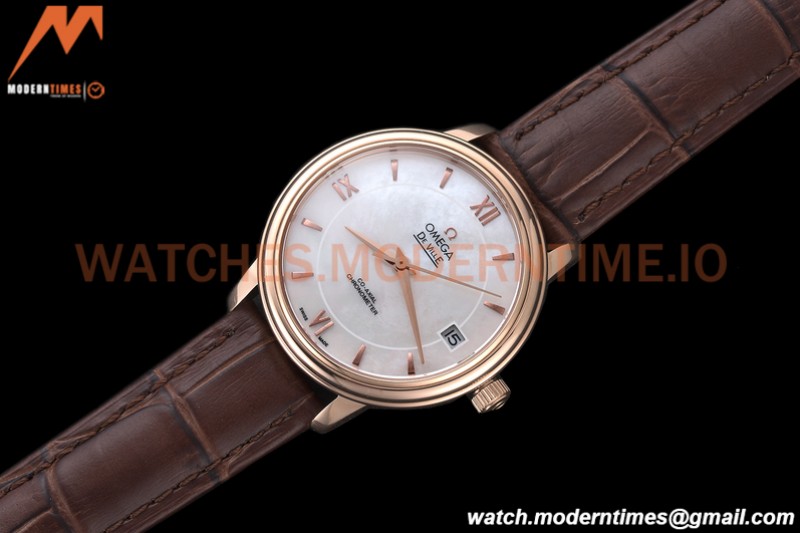 Omega - De Ville Prestige Ladies 32.7mm RG/LE White Mop GDF MY8215