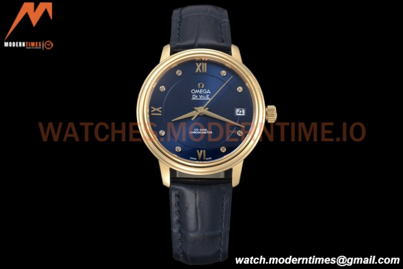 Omega - De Ville Prestige Ladies 32.7mm YG/LE Blue GDF MY8215