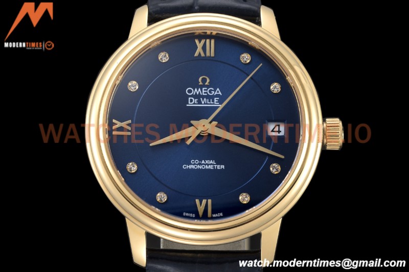 Omega - De Ville Prestige Ladies 32.7mm YG/LE Blue GDF MY8215