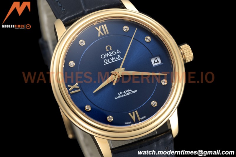 Omega - De Ville Prestige Ladies 32.7mm YG/LE Blue GDF MY8215