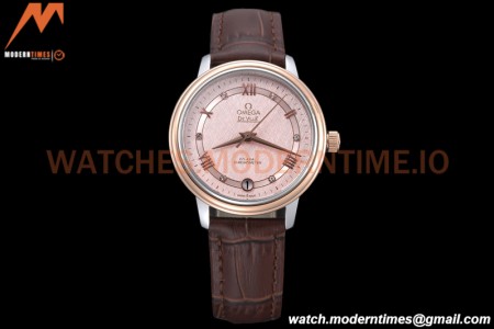 Omega - De Ville Prestige Ladies 32.7mm RG/LE Pink Textured GDF MY8215