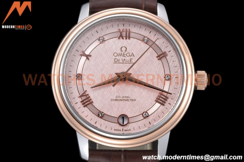 Omega - De Ville Prestige Ladies 32.7mm RG/LE Pink Textured GDF MY8215