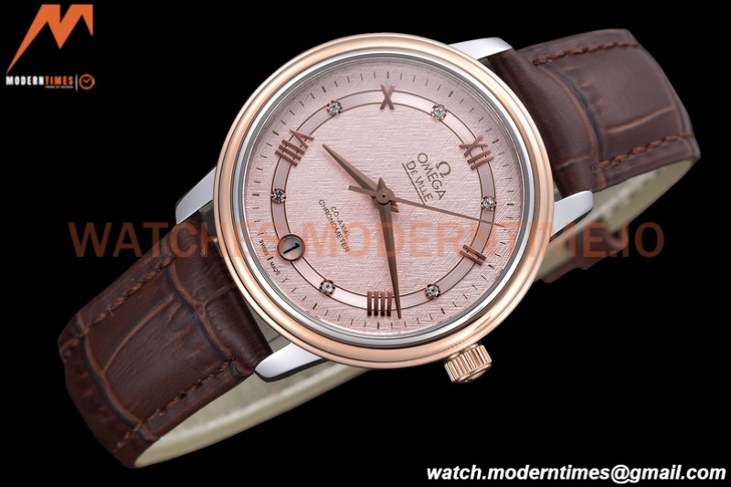 Omega - De Ville Prestige Ladies 32.7mm RG/LE Pink Textured GDF MY8215