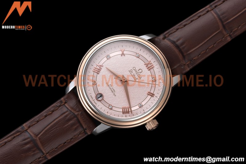 Omega - De Ville Prestige Ladies 32.7mm RG/LE Pink Textured GDF MY8215