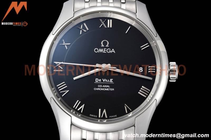 Omega - De Ville Mens Co-Axial 41mm SS/SS Black Roman VSF A8500