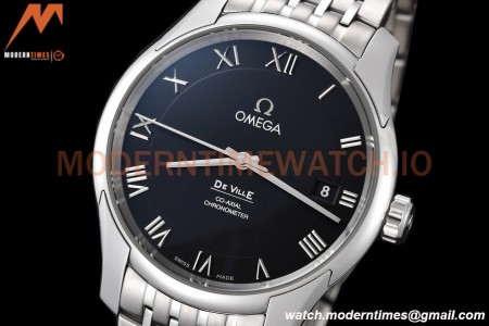 Omega - De Ville Mens Co-Axial 41mm SS/SS Black Roman VSF A8500