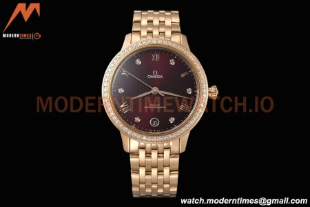 Omega - De Ville Prestige Ladies 34mm RG/RG Dia/Rmn Brown VSF A8800