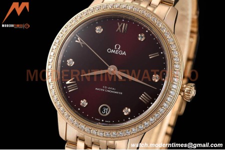 Omega - De Ville Prestige Ladies 34mm RG/RG Dia/Rmn Brown VSF A8800