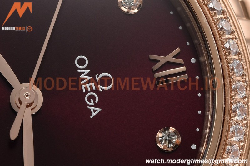 Omega - De Ville Prestige Ladies 34mm RG/RG Dia/Rmn Brown VSF A8800