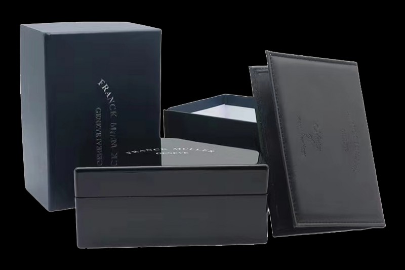Franck Muller - Large Size Black Wooden Box Set with Full Set of Leather Clip, Pamphlet and Card