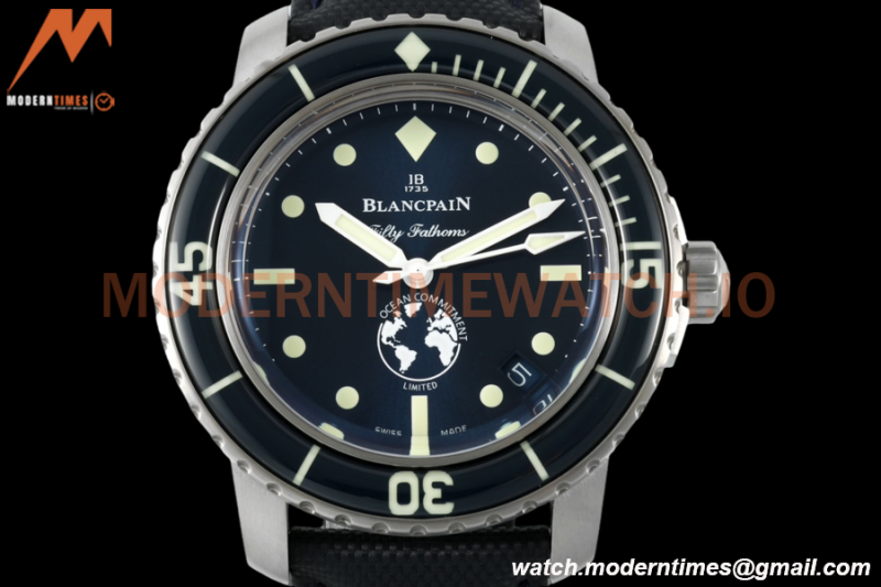 Blancpain - Fifty Fathoms 5008 Ocean Commitment III 40mm SS/NY Blue ZF A1151