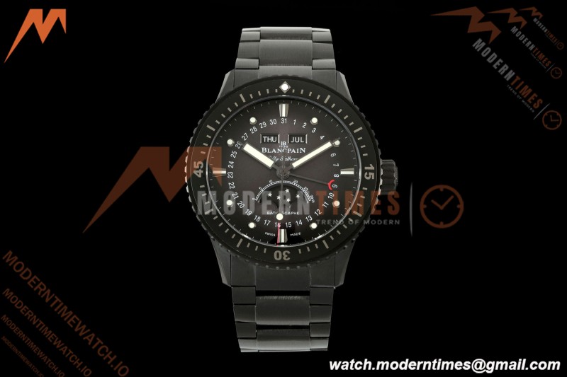 Blancpain - Fifty Fathoms 5054 Bathyscaphe Complete Calendar Moon Phases Black Ceramic Black Dial DDDF A6654  | 블랑팡 - 피프티 패덤즈 5054 바티스카프 컴플리트 캘린더 문페이즈 블랙 세라믹 블랙 다이얼 DDDF A6654