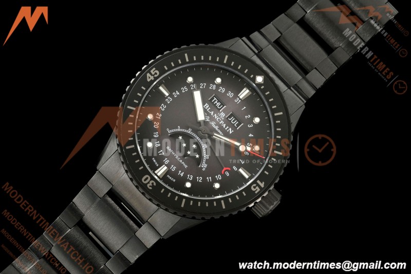 Blancpain - Fifty Fathoms 5054 Bathyscaphe Complete Calendar Moon Phases Black Ceramic Black Dial DDDF A6654  | 블랑팡 - 피프티 패덤즈 5054 바티스카프 컴플리트 캘린더 문페이즈 블랙 세라믹 블랙 다이얼 DDDF A6654