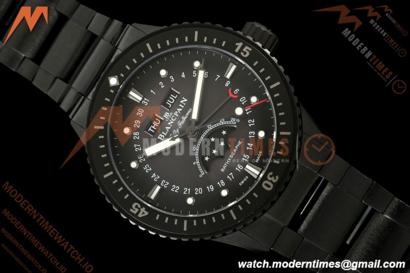 Blancpain - Fifty Fathoms 5054 Bathyscaphe Complete Calendar Moon Phases Black Ceramic Black Dial DDDF A6654  | 블랑팡 - 피프티 패덤즈 5054 바티스카프 컴플리트 캘린더 문페이즈 블랙 세라믹 블랙 다이얼 DDDF A6654