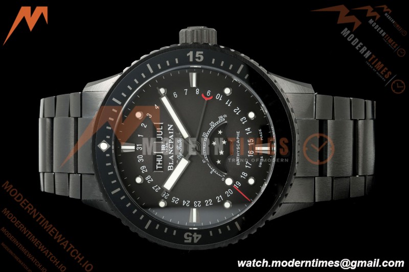 Blancpain - Fifty Fathoms 5054 Bathyscaphe Complete Calendar Moon Phases Black Ceramic Black Dial DDDF A6654  | 블랑팡 - 피프티 패덤즈 5054 바티스카프 컴플리트 캘린더 문페이즈 블랙 세라믹 블랙 다이얼 DDDF A6654