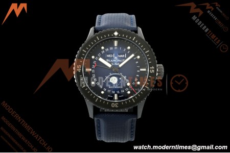 Blancpain - Fifty Fathoms 5054 Bathyscaphe Complete Calendar Moon Phases Black CER/NY Sunburst Blue DDDF A6654