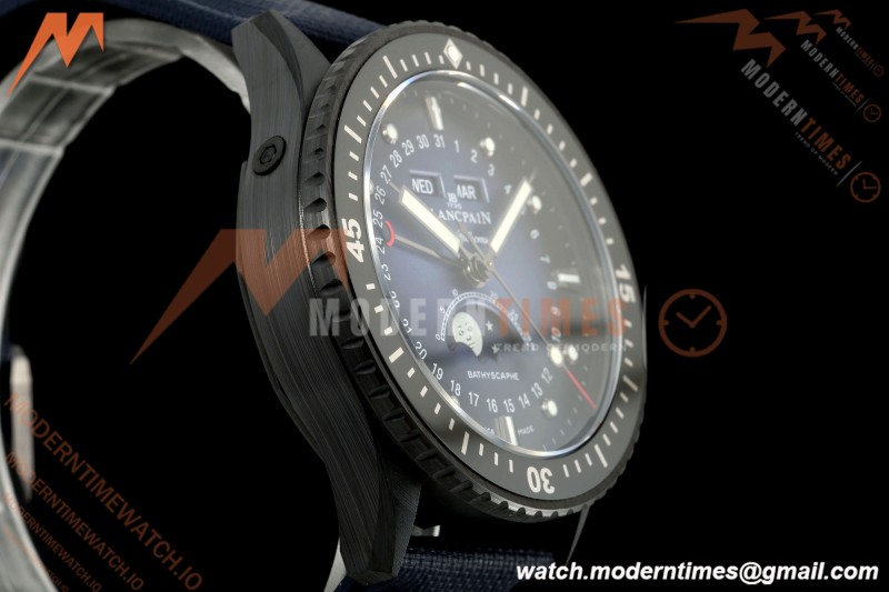 Blancpain - Fifty Fathoms 5054 Bathyscaphe Complete Calendar Moon Phases Black CER/NY Sunburst Blue DDDF A6654 | 블랑팡 - 피프티 패덤즈 5054 바티스카프 컴플리트 캘린더 문페이즈 블랙 CER/NY 선버스트 블루 DDDF A6654