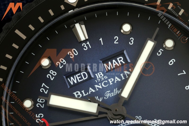 Blancpain - Fifty Fathoms 5054 Bathyscaphe Complete Calendar Moon Phases Black CER/NY Sunburst Blue DDDF A6654 | 블랑팡 - 피프티 패덤즈 5054 바티스카프 컴플리트 캘린더 문페이즈 블랙 CER/NY 선버스트 블루 DDDF A6654