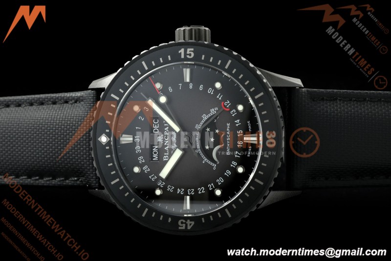 Blancpain - Fifty Fathoms 5054 Bathyscaphe Complete Calendar Moon Phases Black CER/NY Black Dial DDDF A6654