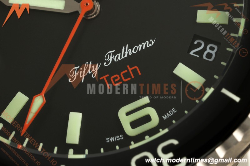 Blancpain - Fifty Fathoms Tech 5029 45mm Titanium CER/WHT/RU Black Dial DDF Cal.1315A Mod