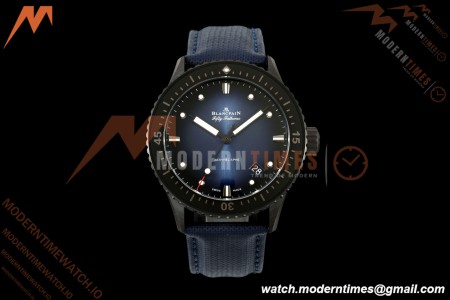 Blancpain - Fifty Fathoms 5000A 43.6mm Bathyscaphe Black Cer/NY Sunburst Blue DDDF A1315