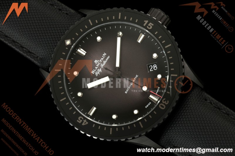 Blancpain - Fifty Fathoms 5000 43.6mm Bathyscaphe Black Cer/NY Sunburst Gray Dial DDDF A1315