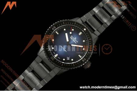 Blancpain - Fifty Fathoms 5000A 43.6mm Bathyscaphe Black Cer/Cer Sunburst Blue Dial DDDF A1315