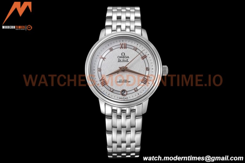 Omega - De Ville Prestige Ladies 32.7mm SS/SS White Textured GDF MY8215