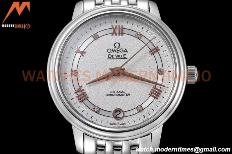 Omega - De Ville Prestige Ladies 32.7mm SS/SS White Textured GDF MY8215
