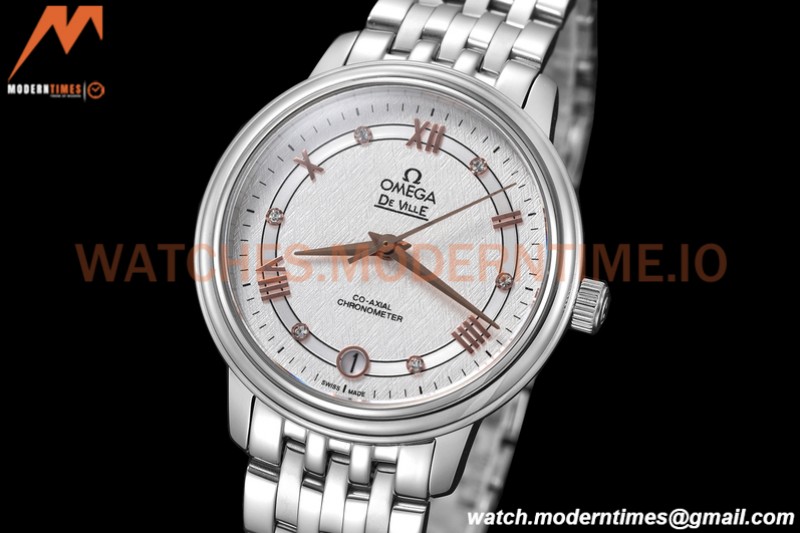 Omega - De Ville Prestige Ladies 32.7mm SS/SS White Textured GDF MY8215