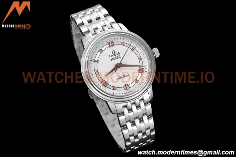 Omega - De Ville Prestige Ladies 32.7mm SS/SS White Textured GDF MY8215