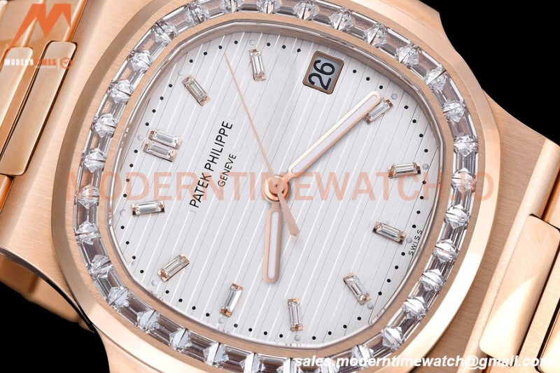Patek Philippe - Nautilus Automatic 40mm 5711R Diamond RG/RG Wht/Dia PPF A324