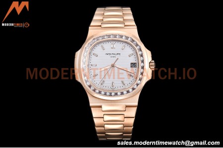 Patek Philippe - Nautilus Automatic 40mm 5711R Diamond RG/RG Wht/Dia PPF A324