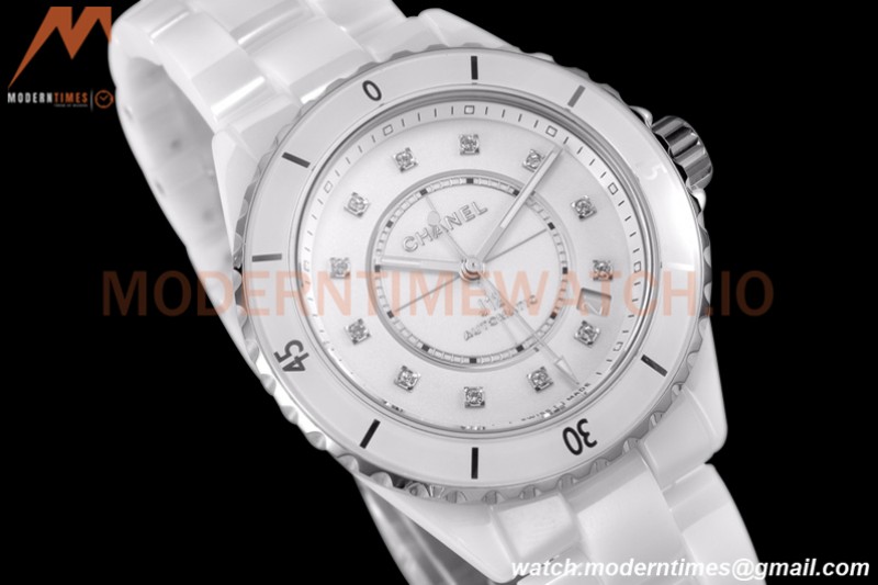 Chanel - J12 38MM Automatic White Cer/Cer Wht/Dia BVF Cal 12.1