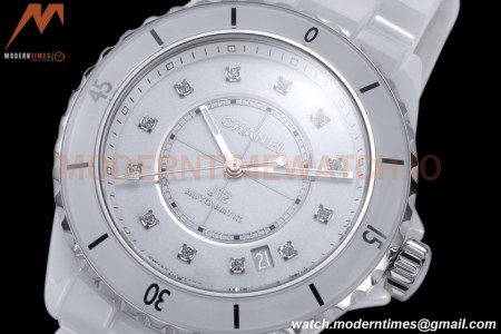 Chanel - J12 38MM Automatic White Cer/Cer Wht/Dia BVF Cal 12.1