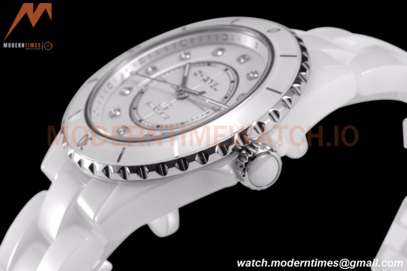 Chanel - J12 38MM Automatic White Cer/Cer Wht/Dia BVF Cal 12.1