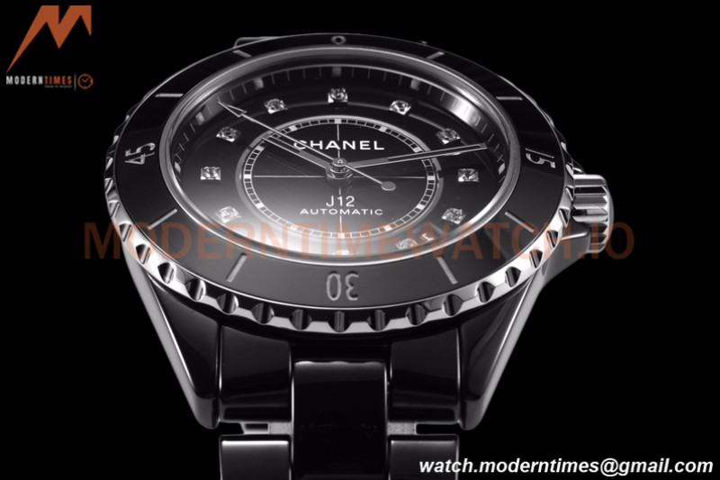 Chanel - J12 38MM Automatic Black Cer/Cer Blk/Dia BVF Cal 12.1