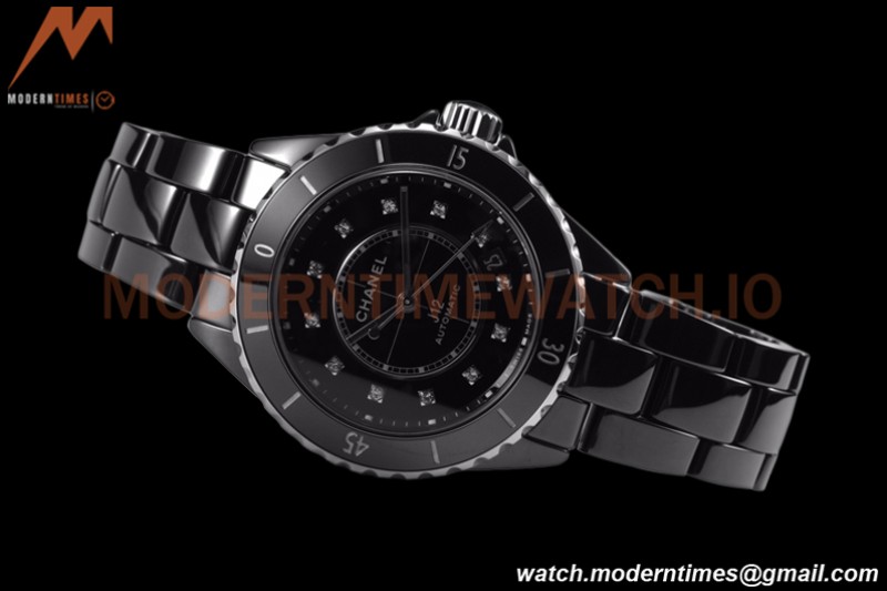 Chanel - J12 38MM Automatic Black Cer/Cer Blk/Dia BVF Cal 12.1