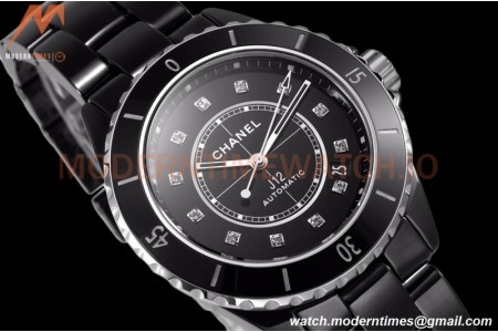 Chanel - J12 38MM Automatic Black Cer/Cer Blk/Dia BVF Cal 12.1