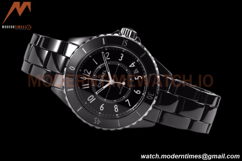 Chanel - J12 38MM Automatic Black Cer/Cer Blk/Num BVF Cal 12.1