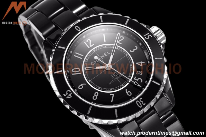 Chanel - J12 38MM Automatic Black Cer/Cer Blk/Num BVF Cal 12.1
