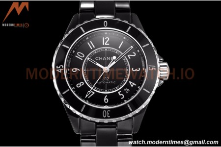 Chanel - J12 38MM Automatic Black Cer/Cer Blk/Num BVF Cal 12.1