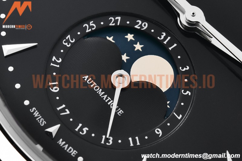 Jaeger LeCoultre - Master Ultra Thin Moonphase SS/LE Black ZF 1:1 MY9015