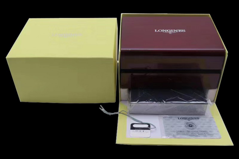 Longines - Red Wooden Watch Box Set with Full Set of Booklets and Card