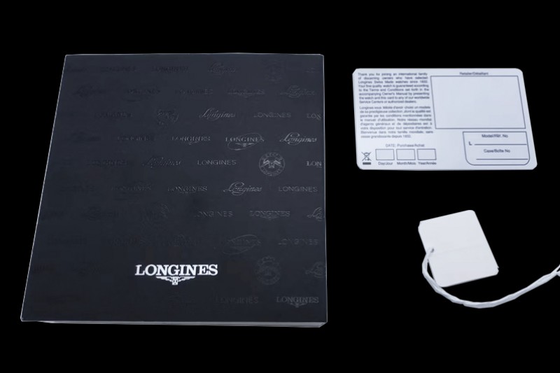 Longines - Black Leather Watch Box Set 1:1 Quality with Full Set of Booklets and Card