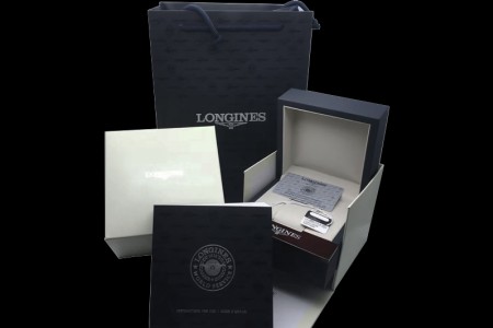 Longines - Black Leather Watch Box Set 1:1 Quality with Full Set of Booklets and Card